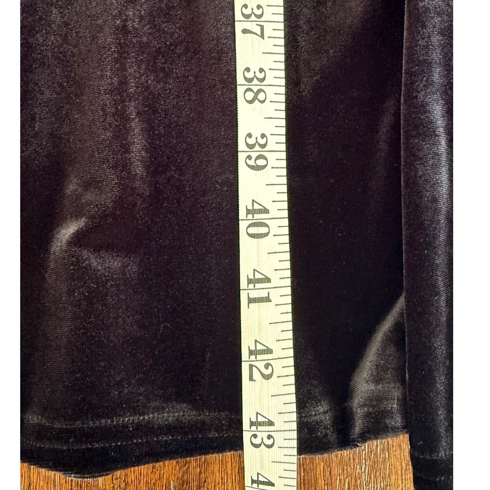 K Studio Collection Black Velvet Ruffle Empire Waist Midi Dress Size 6 Vintage - Picture 12 of 12